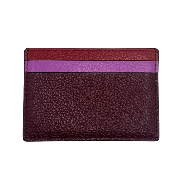 COACH Slim Id Card Case In Colorblock, Leather, Burgundy, Red, Pink, NWT - Picture 2 of 3